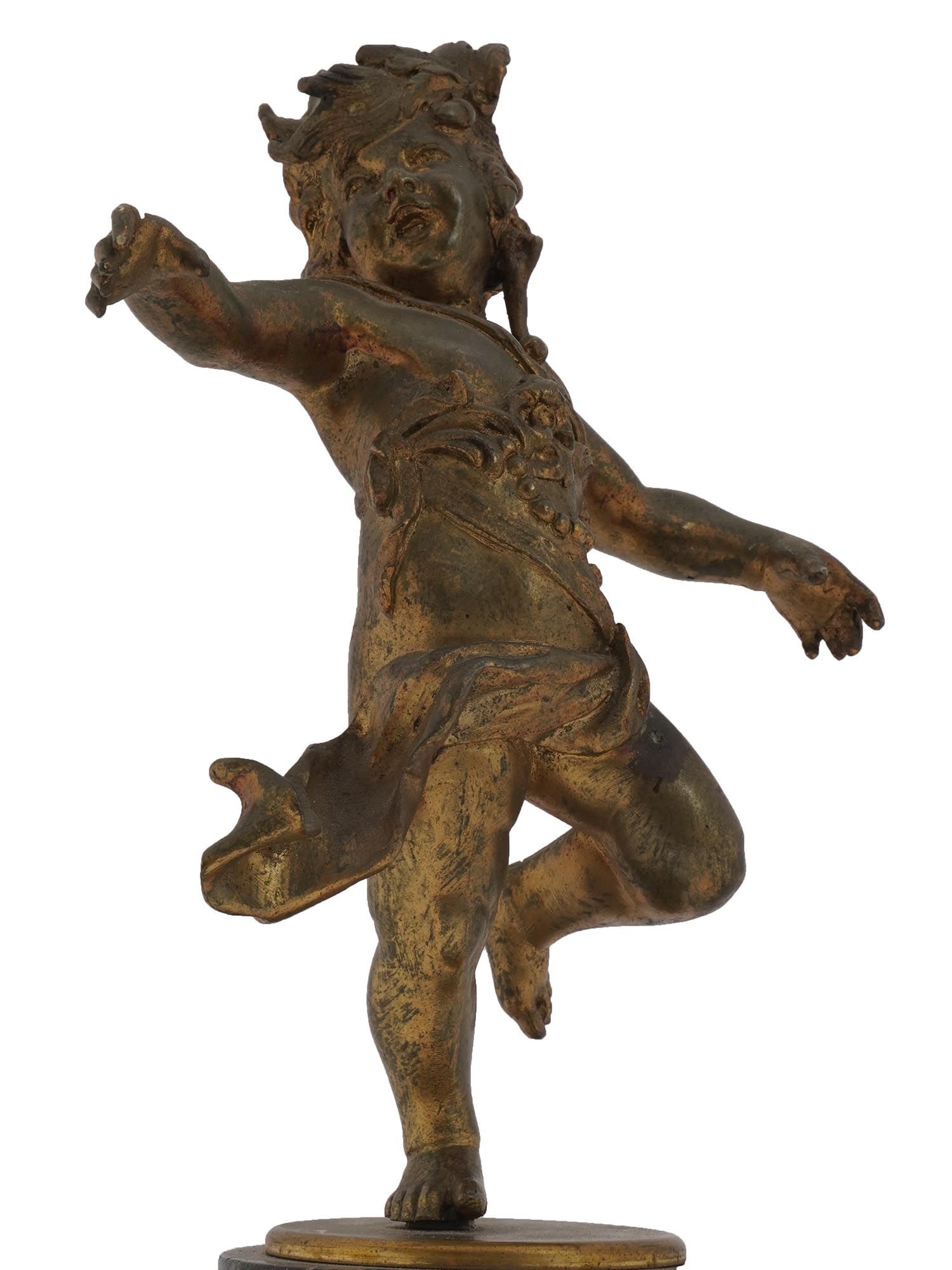 ANTIQUE ITALIAN PATINATED BRASS PUTTO SCULPTURE PIC-7